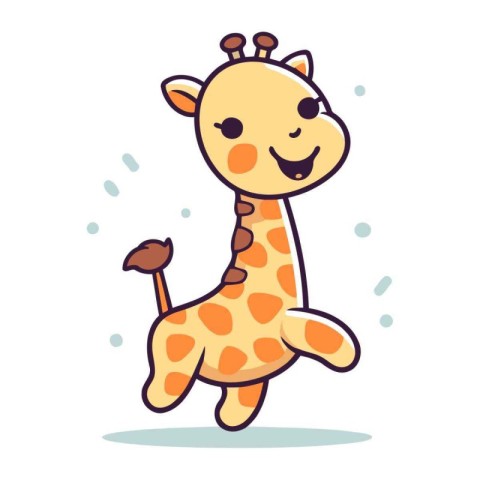 Cute cartoon giraffe. Vector illustration in a flat style.