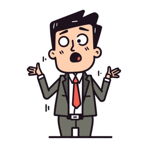 Stressed businessman. Cartoon vector illustration of stressed bu