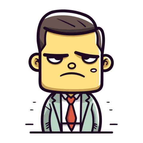 Angry Businessman   Cartoon Vector Illustration