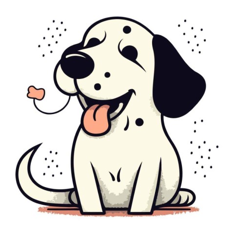 Illustration of a Cute Yellow Labrador Retriever Dog Sitting