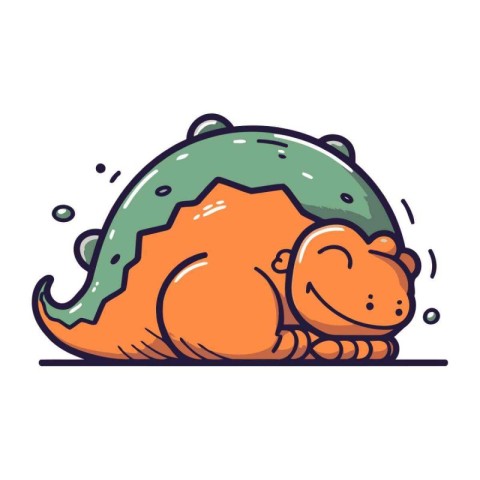 Cute baby crocodile. Vector illustration in doodle style.