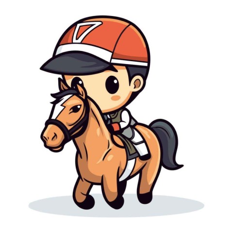 Horse jockey icon. Cartoon horse jockey vector icon.