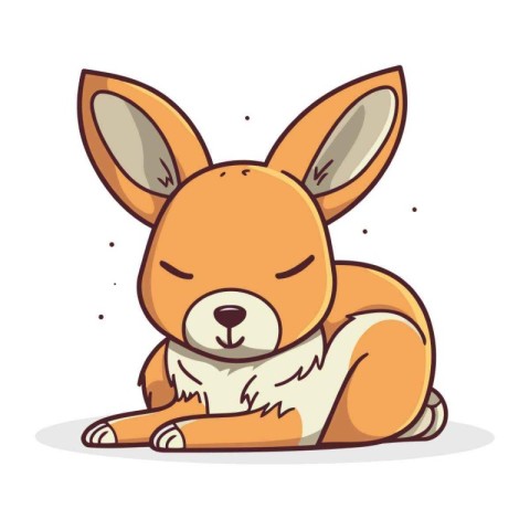 Cute kangaroo cartoon. Vector illustration in cartoon style.