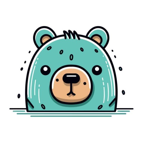 Cute cartoon bear. Vector illustration of a cute little bear.