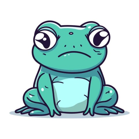 Frog cartoon character. Vector illustration of a cute little fro