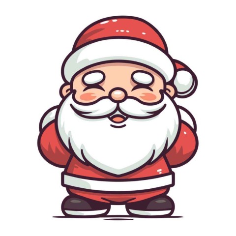 Santa Claus Cartoon Mascot Vector Illustration. Santa Claus Char