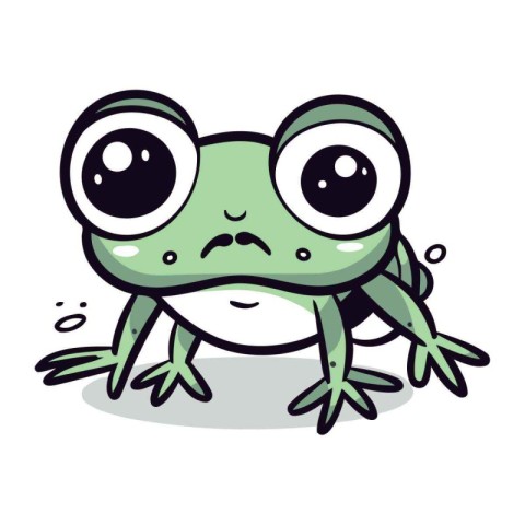 Frog Cartoon Character Vector Illustration. Isolated on White Ba