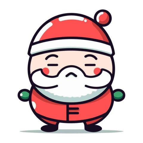 Cartoon Santa Claus character. Vector illustration. Merry Christ