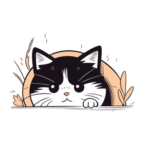 Cute cat vector illustration. Cute cartoon cat. Vector illustrat