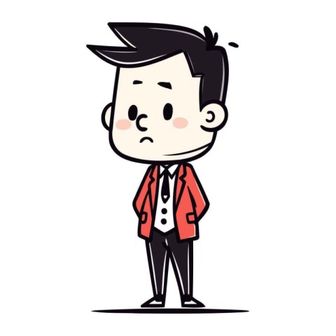 Man in suit with angry expression. Vector illustration. Cartoon