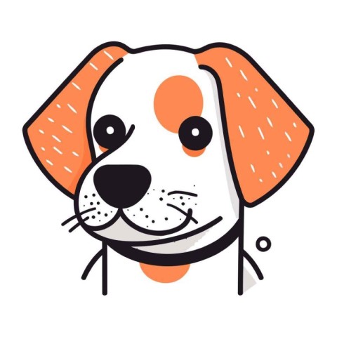 Cute cartoon dog. Vector illustration in doodle style.