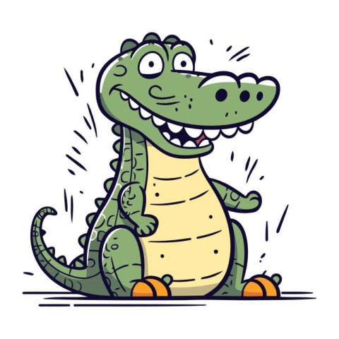 Cute crocodile. Vector illustration of a cartoon crocodile.