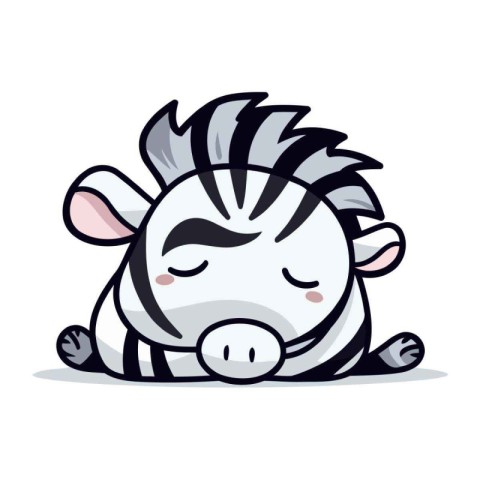 Cute Zebra Cartoon Mascot Character Vector Illustration.