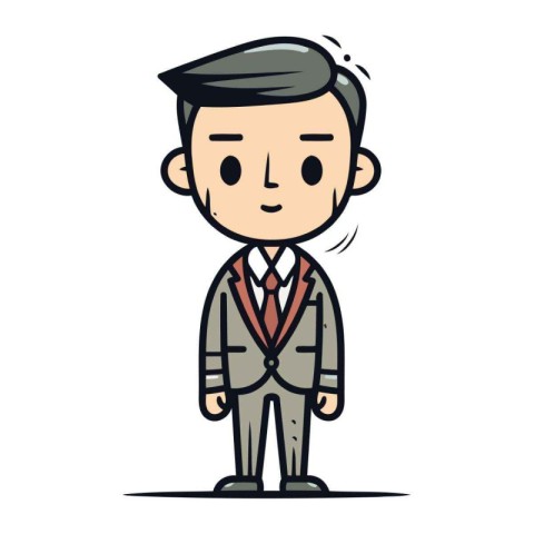 Businessman in suit cartoon character vector illustration. Busin