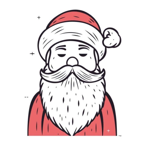 Santa Claus. Vector illustration of Santa Claus in a red suit an