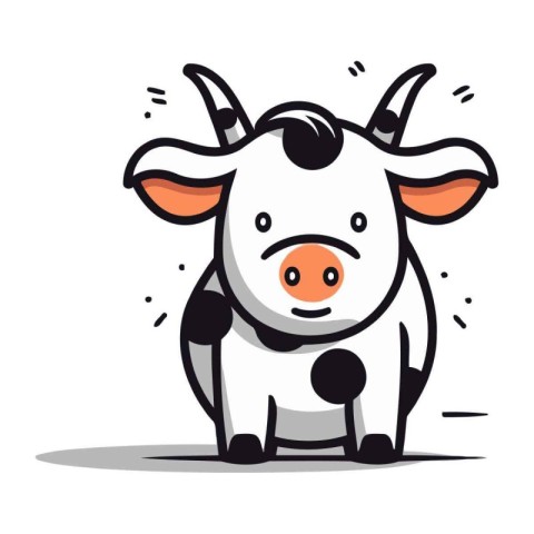 Cute cow cartoon vector illustration. Cute cartoon cow icon.