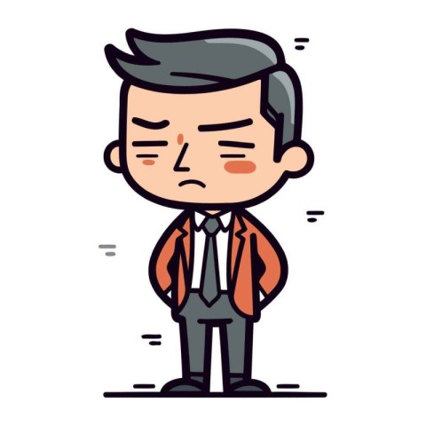 Character illustration design. Businessman sad cartoon.eps10 vec