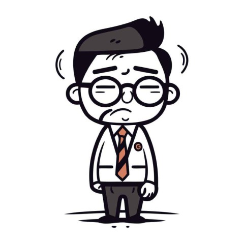 Stressed Businessman   Cartoon Vector Illustration