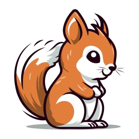 Squirrel. Vector illustration. Isolated on white. Cartoon style.