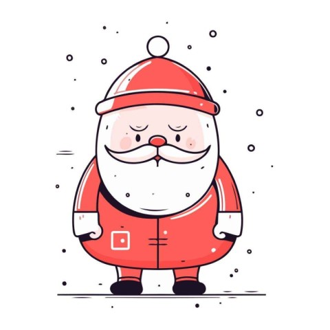 Cute Santa Claus. Merry Christmas and Happy New Year. Vector ill