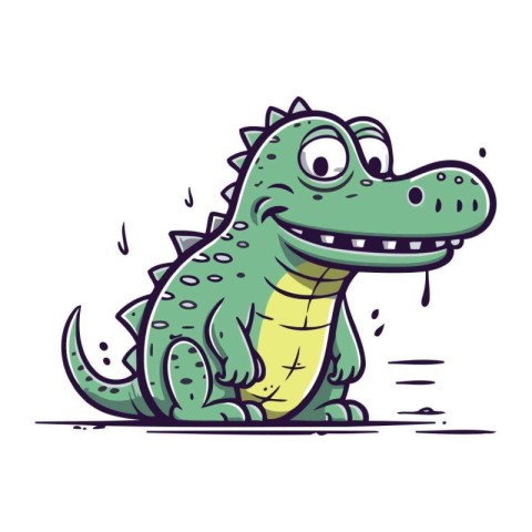 Cute crocodile vector illustration. Cute cartoon crocodile.