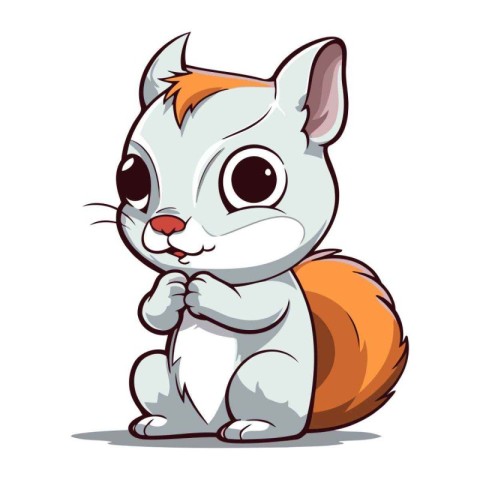 Cute squirrel cartoon isolated on a white background. Vector ill