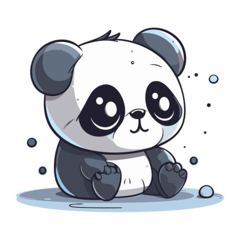 Cute panda cartoon. Vector illustration of a panda.