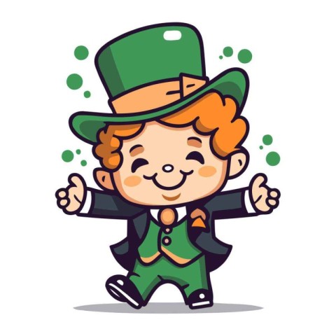 Leprechaun Boy Cartoon Mascot Vector Illustration