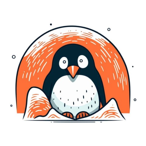 Cute penguin. Cute cartoon penguin. Vector illustration.