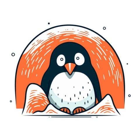 Cute penguin. Cute cartoon penguin. Vector illustration.
