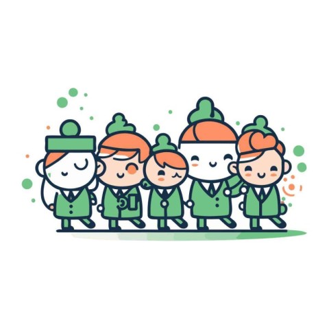 Group of business people. Teamwork concept. Vector Illustration.