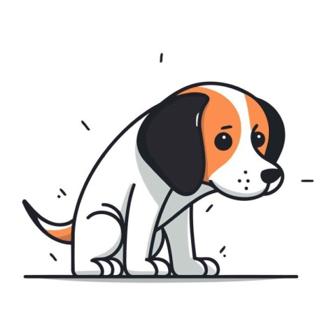 Cute dog vector illustration. Cute cartoon doggy character.