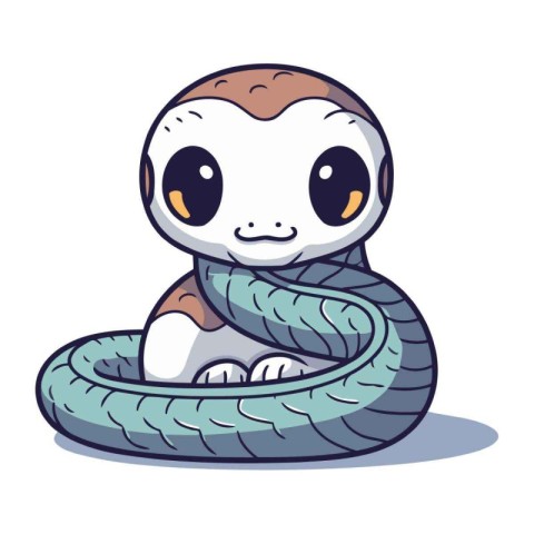 Cute snake. Vector illustration of a snake. Cute snake.