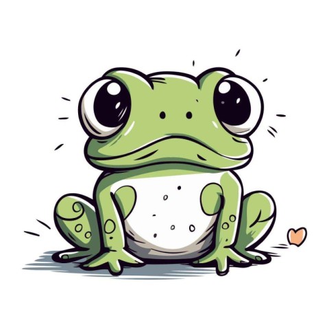 Cute cartoon frog. Vector illustration isolated on a white backg