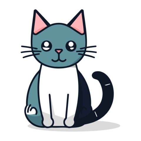 cute cat cartoon icon vector illustration design graphic flat ep