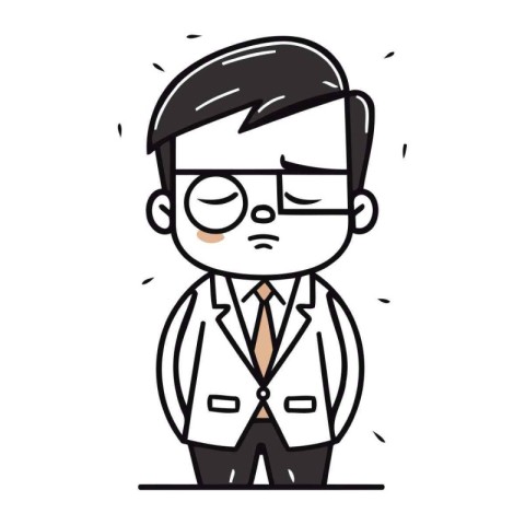 Illustration of a man wearing glasses and a blazer feeling sad