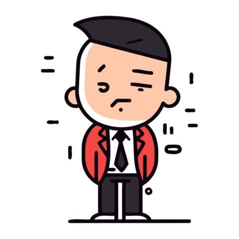 Sad Businessman   Cartoon Vector Illustration. Sticker. Label