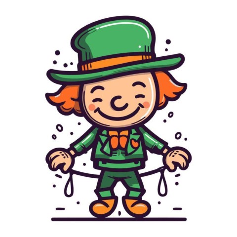 Cute cartoon leprechaun boy. Vector illustration for your design