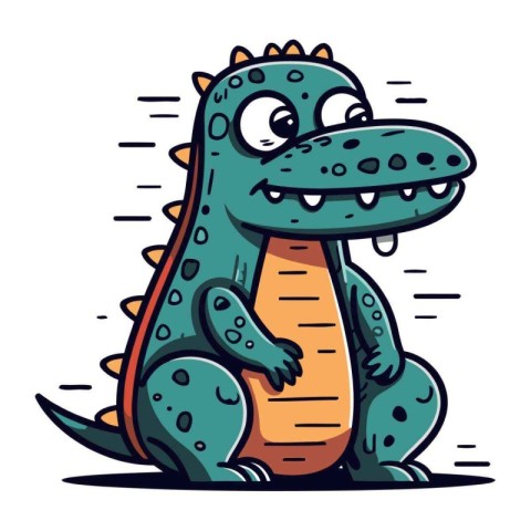 Cartoon dinosaur. Vector illustration of a dinosaur. Cute dinosa