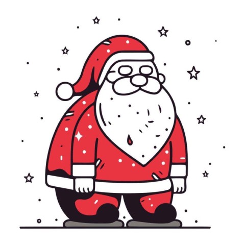 Santa Claus. Merry Christmas and Happy New Year. Vector illustra