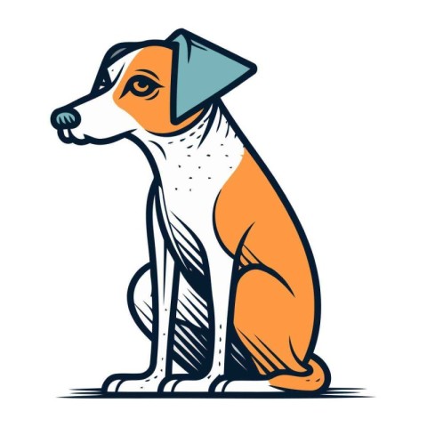 Jack russell terrier. Vector illustration of a dog.