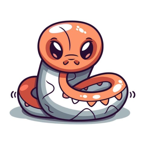 Cute cartoon snake. Vector illustration isolated on a white back