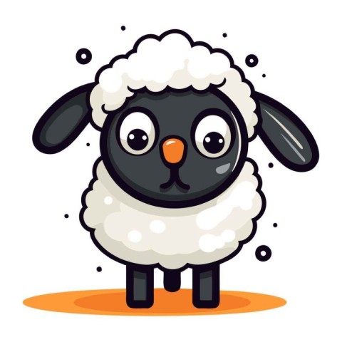 Cute cartoon sheep. Vector illustration isolated on a white back