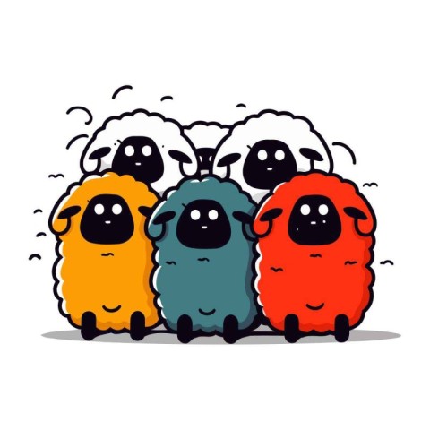 Cute Sheep Cartoon Mascot Character Vector Illustration EPS10