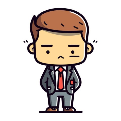 Cartoon Businessman Character Vector Illustration. Flat Design S