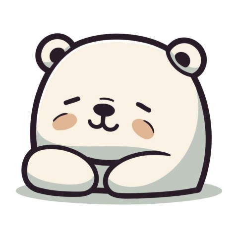 polar bear cute cartoon isolated icon design. vector illustratio