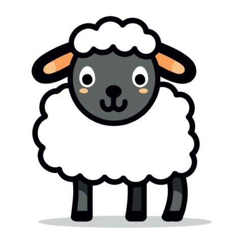 Cute Sheep Cartoon Mascot Character Design Vector Illustration.