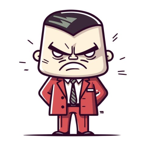 Angry Businessman   Cartoon Vector Illustration