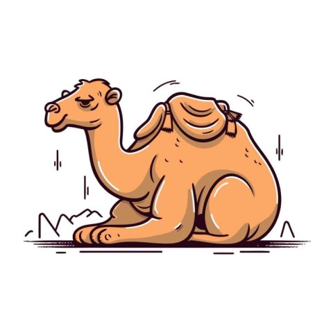 Camel. Vector illustration. Isolated on a white background.