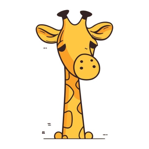 Giraffe cartoon flat vector illustration. Cute animal character.